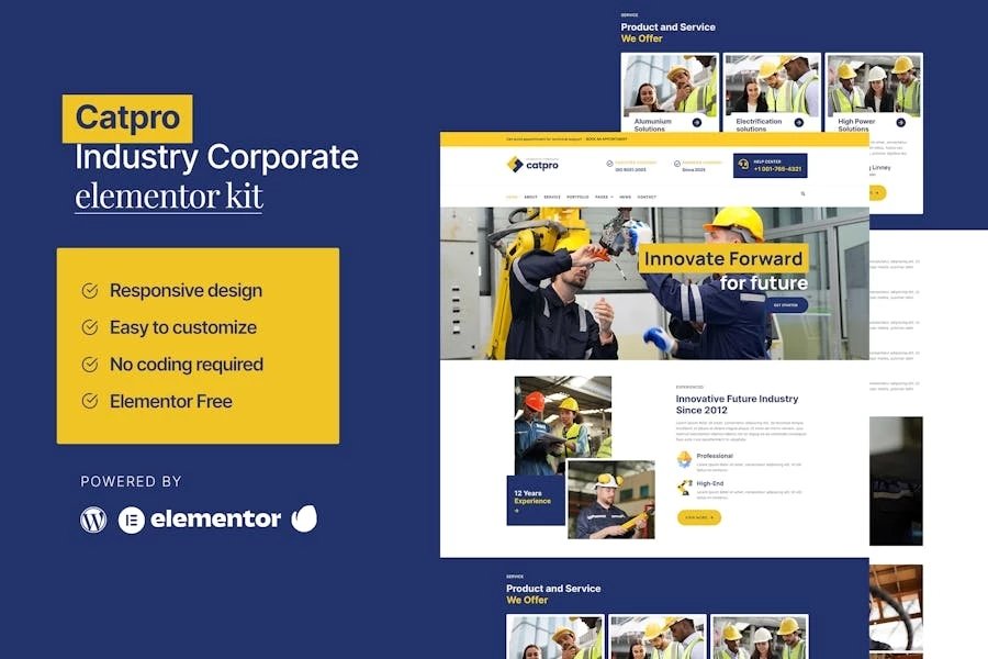 Catpro - Template Kit Industry Corporate Elementor