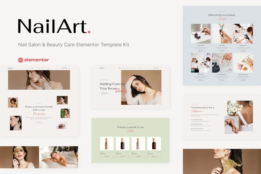 Nailart - Template Kit Elementor para salón de uñas y cuidado de belleza