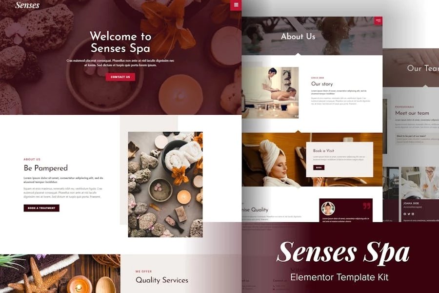 Senses - Template Kit Elementor para salón de belleza Spa
