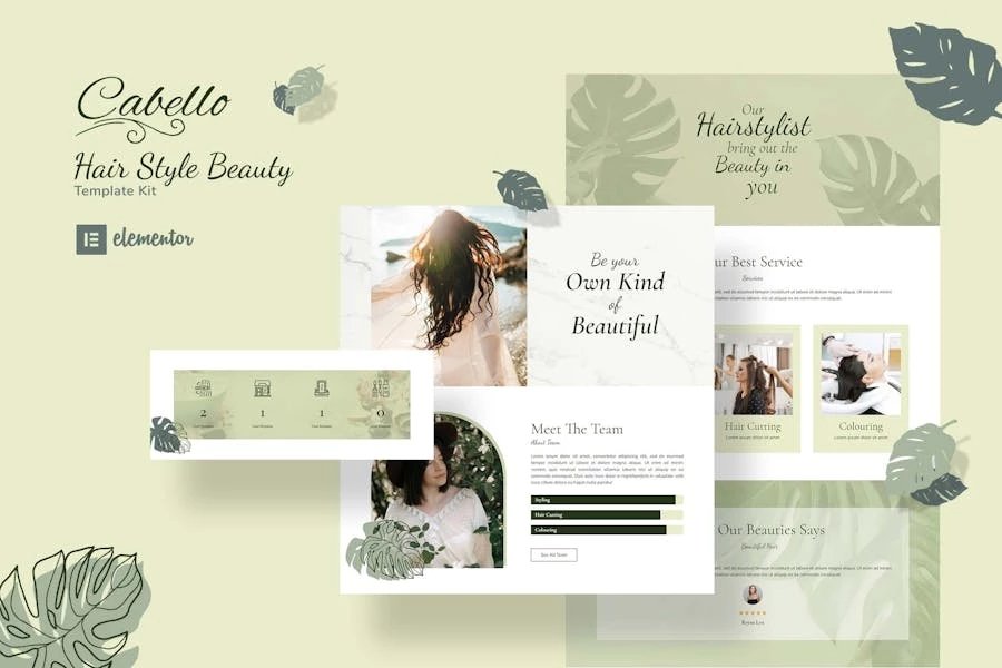 Cabello - Kit de plantillas Elementor para estilistas profesionales