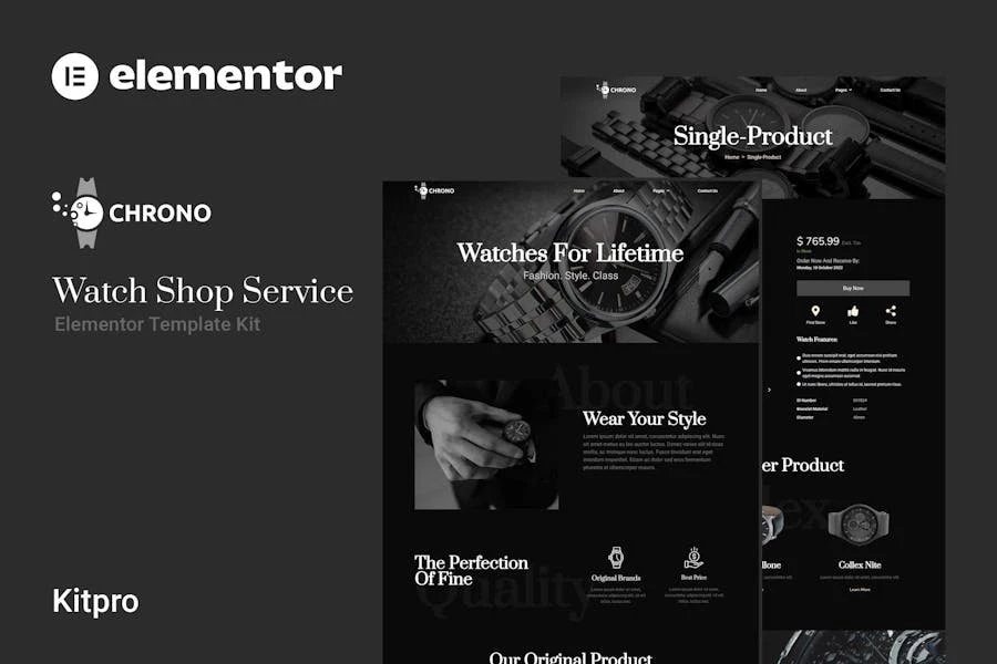 Chrono - Template Kit de Watch Service Elementor