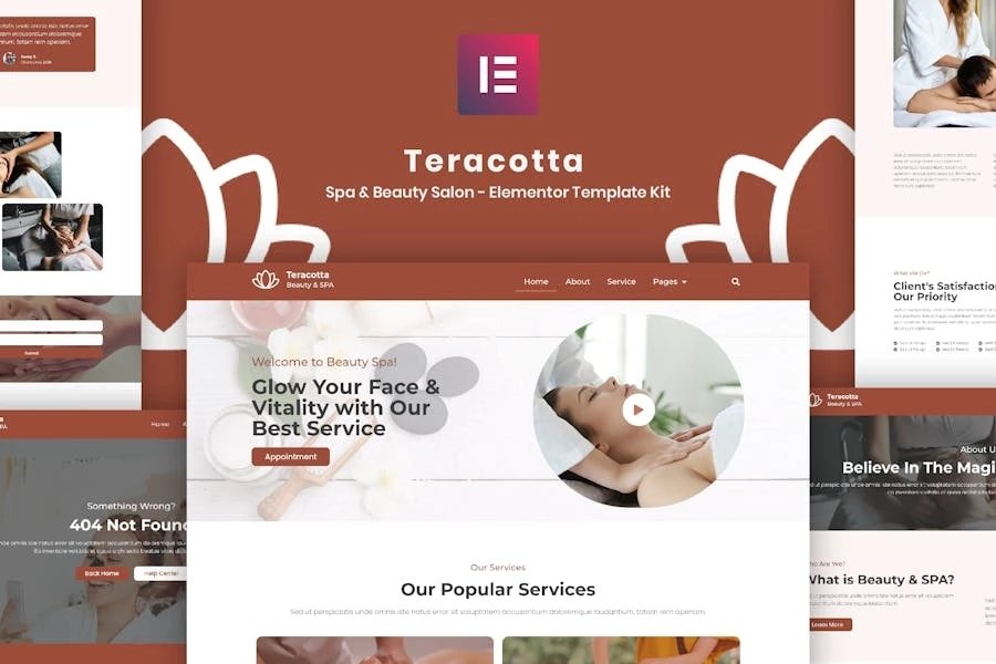 Teracotta - Spa y salón de belleza - Template Kit Elementor