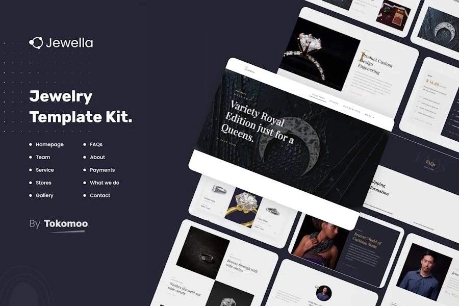 Jewella - Kit de plantillas Elementor para joyerías