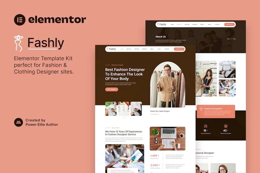 Fashly - Template Kit Elementor para diseñadores de moda y ropa