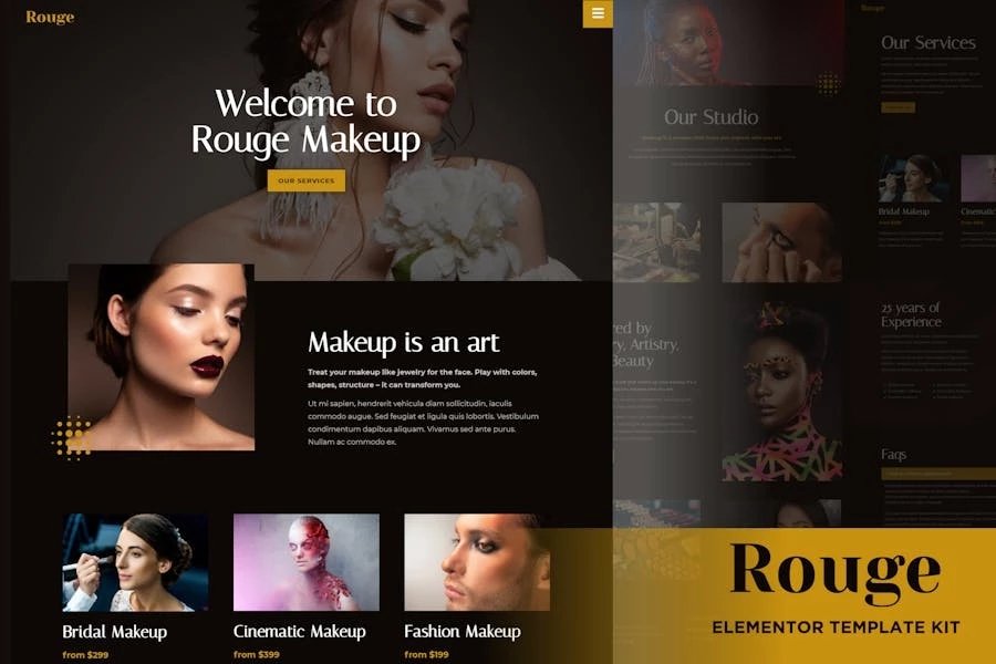 Rouge - Template Kit de Elementor de maquillaje y belleza