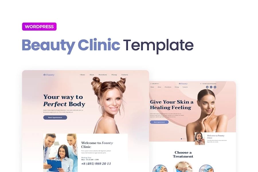 Feanty Template Kit Elementor para clínicas de belleza