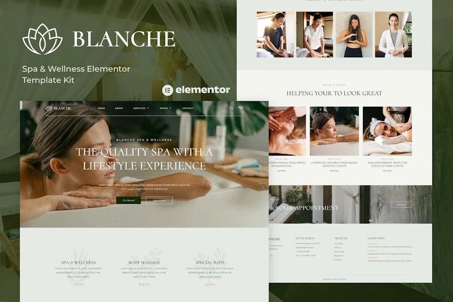 Blanche - Template Kit Elementor Spa Wellness