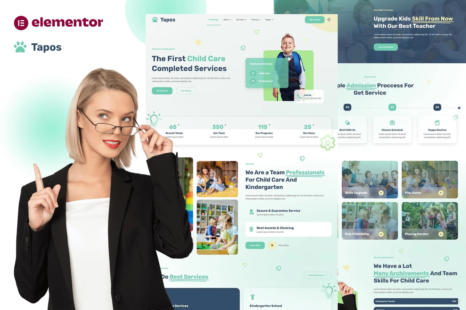 Tapos - Template Kit Elementor para guarderías y guarderías