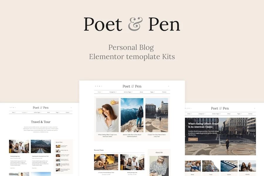 Poeta y pluma - Template Kit de Elementor de blog personal