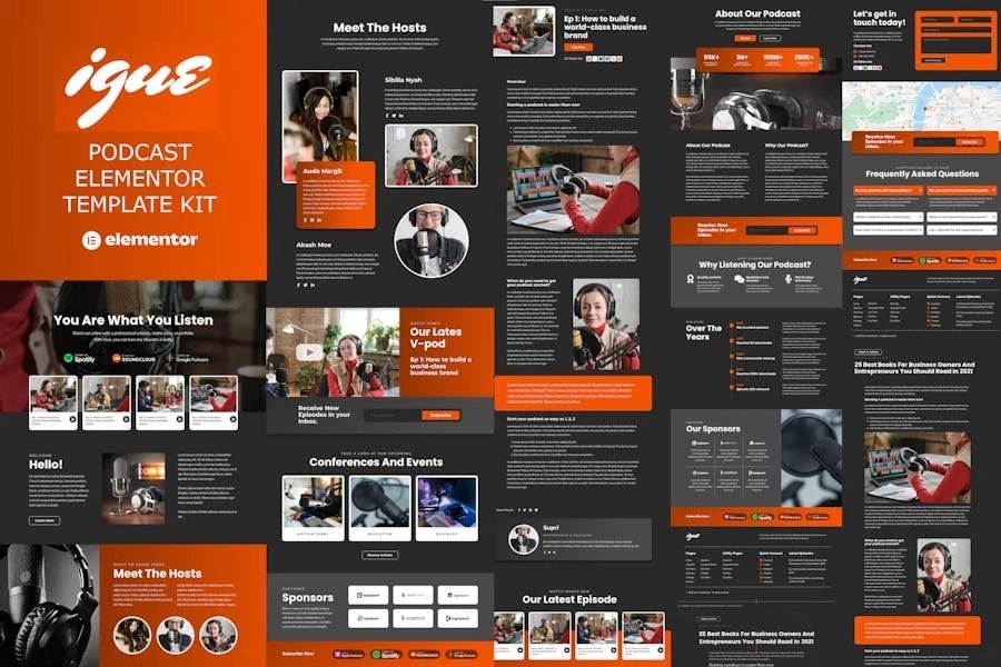 iGUE - Template Kit de Podcaster Elementor