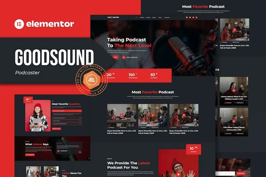 Goodsound - Template Kit Elementor para podcaster