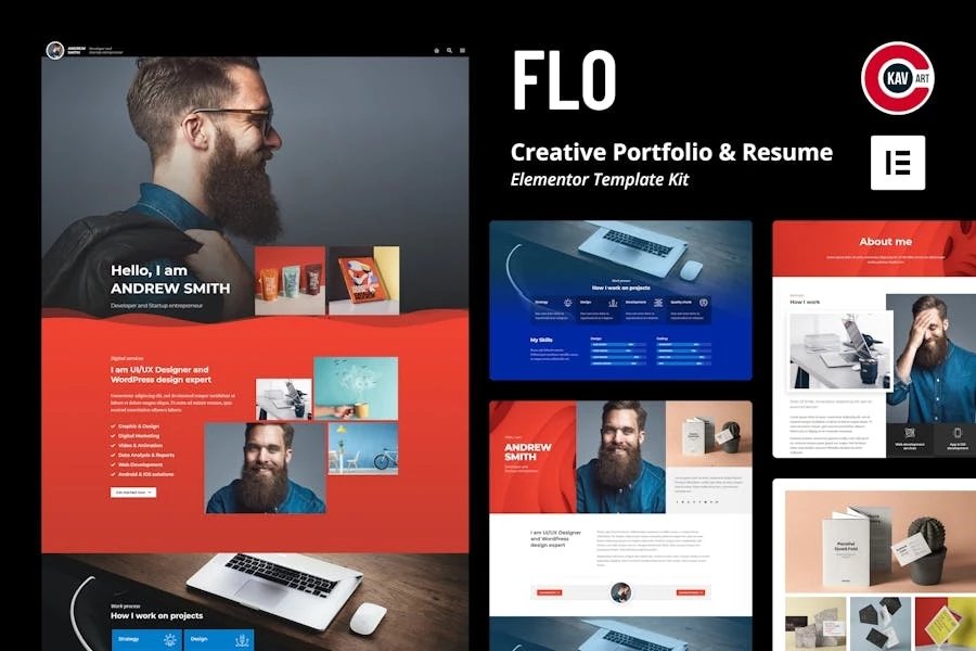 FLO - Template Kit creativas para Porfolio y curr