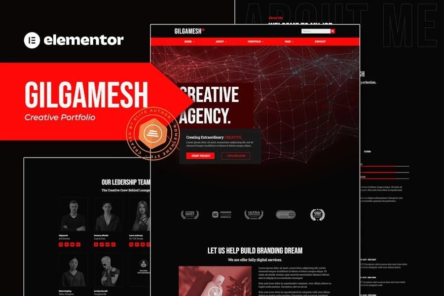 Gilgamesh - Template Kit Elementor para Porfolio creativo