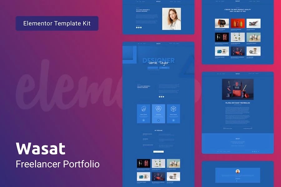 Wasat Kit de plantillas Elementor para Porfolio Creativo