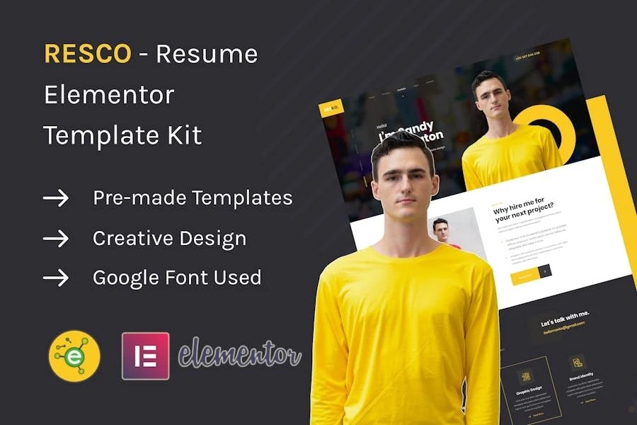 Resco - Template Kit de currículum Elementor
