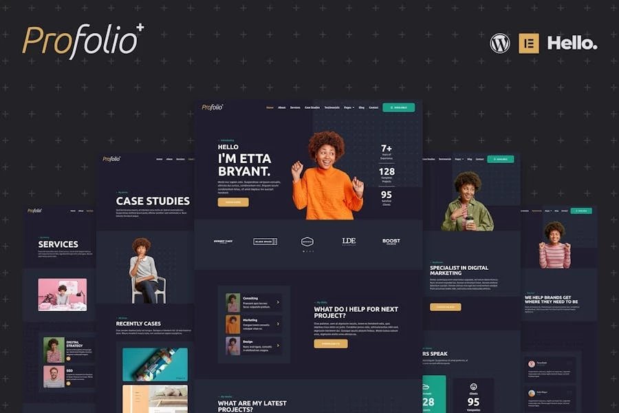 Profolio - Template Kit Elementor para Porfolio de CV