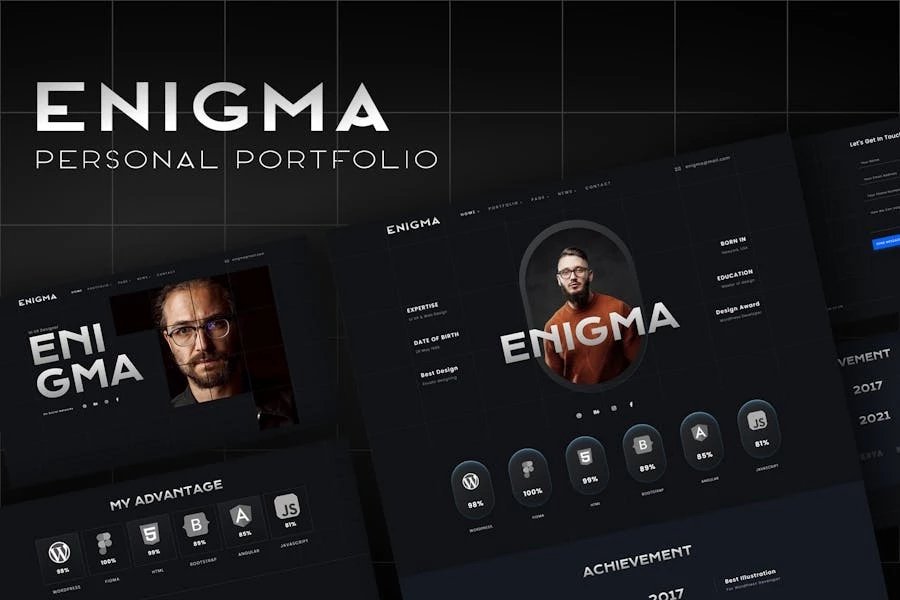 Enigma - Template Kit Elementor para Porfolio personal
