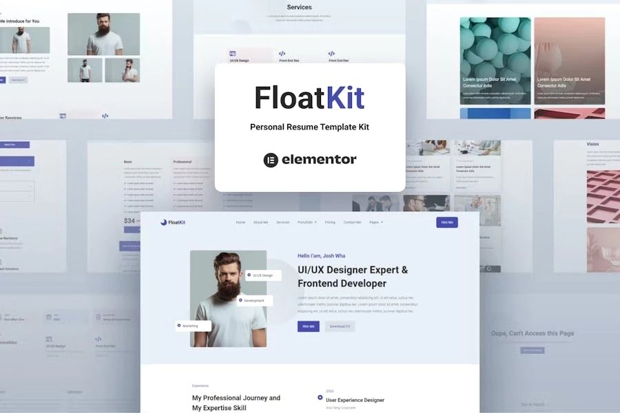 FloatKit - Kit de plantillas de currículum personal Elementor