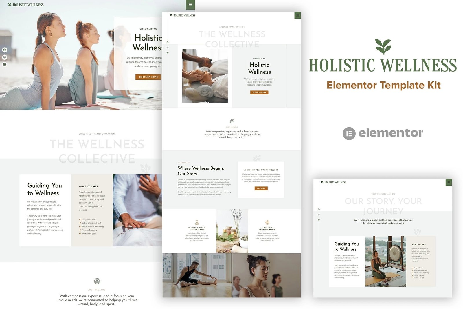 Holistic Wellness - Kit de plantillas Elementor de salud alternativa