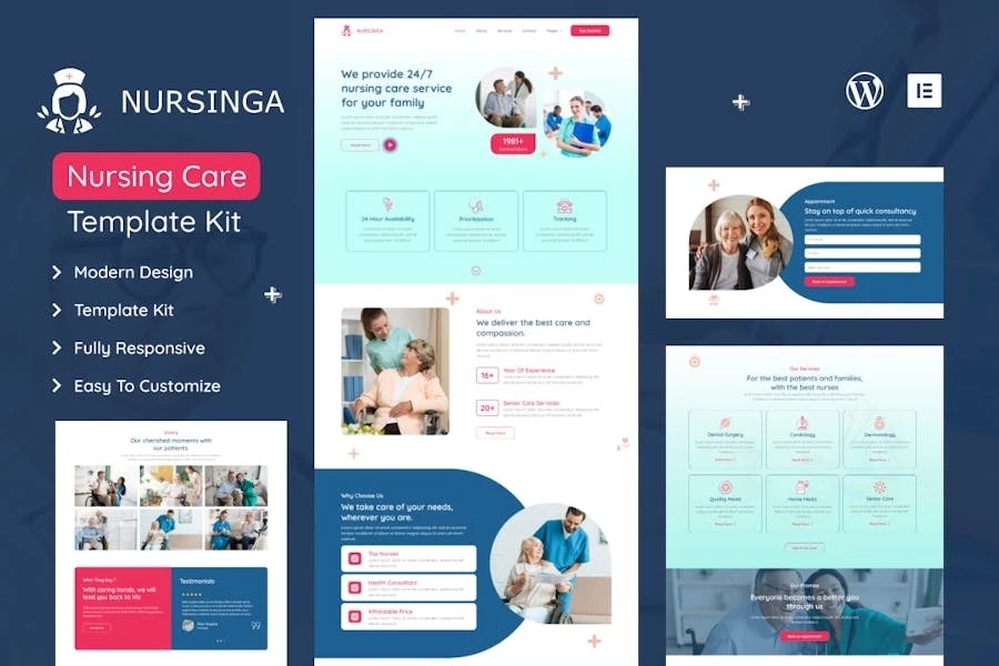Nursinga - Template Kit para cuidados en hogares de ancianos y elementos médicos