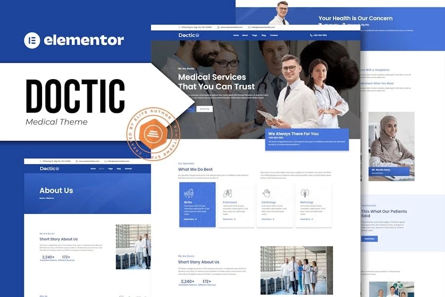 Doctic - Template Kit de Elementor médico