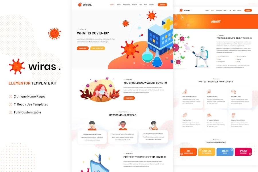 Wiras - Template Kit de elementos de salud Covid-19