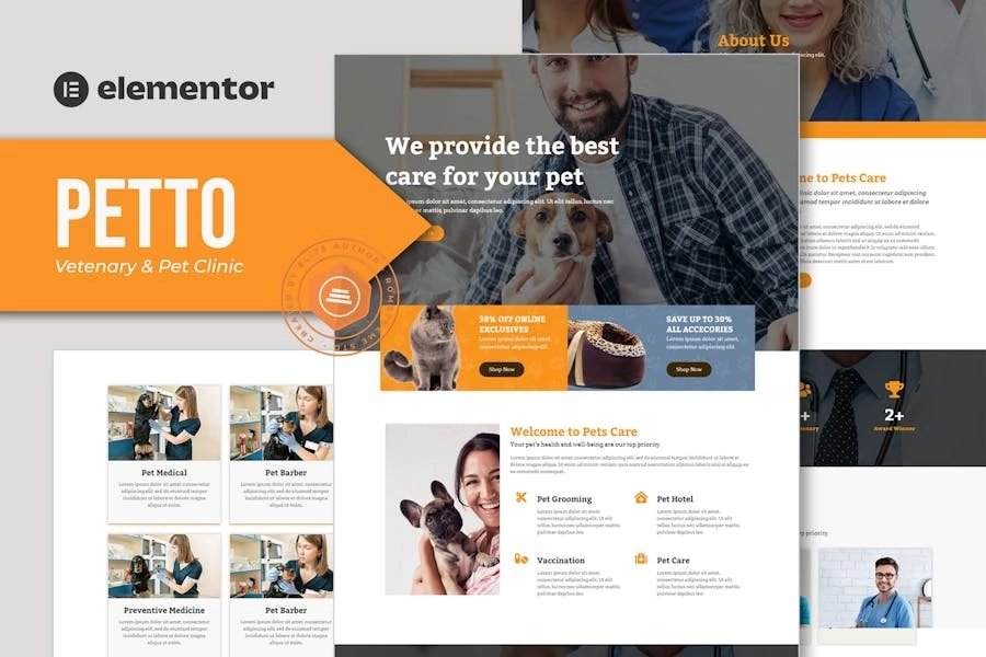 Petto - Template Kit para clínica veterinaria de mascotas