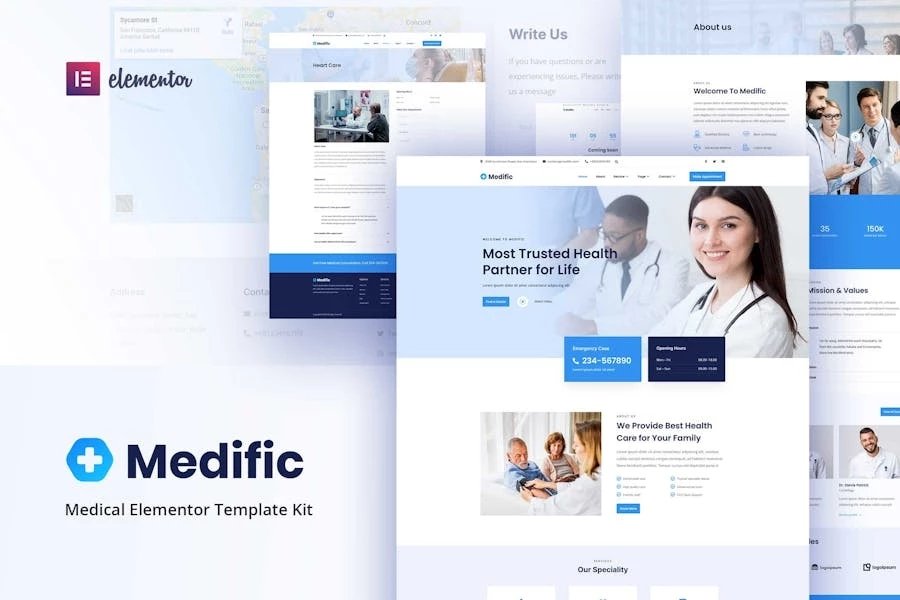 Medific - Kit de plantillas de Medical Elementor
