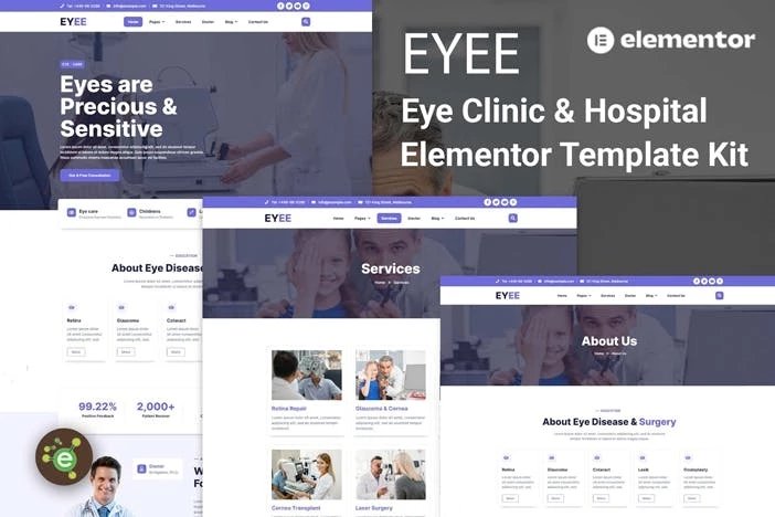 Eyee - Template Kit Elementor para clínicas oftalmológicas y cuidado de la visión