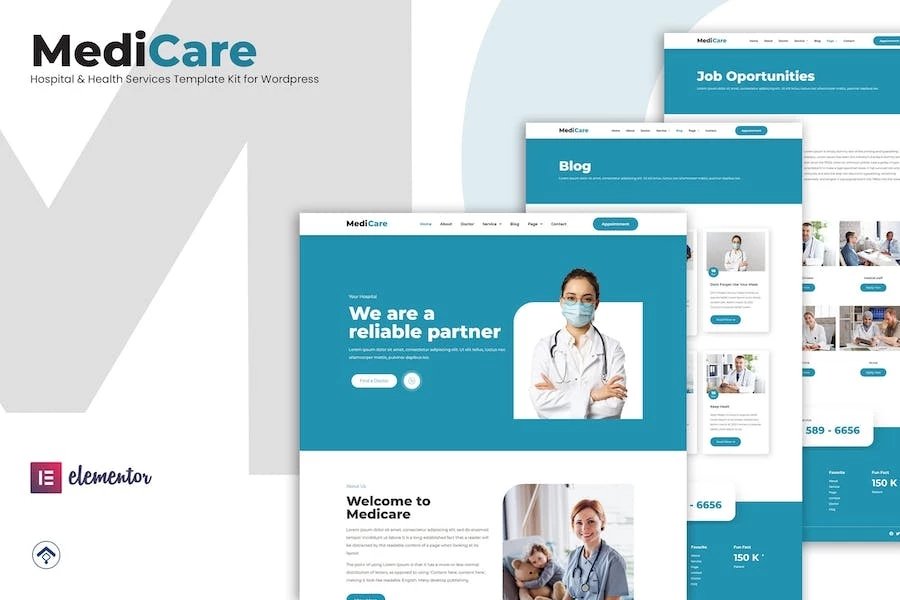 MediCare - Template Kit Elementor para hospitales y servicios de salud