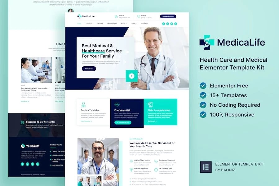 MedicaLife - Template Kit de Elementor médico y de atención médica
