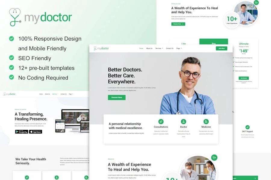 MyDoctor - Kit de plantillas Elementor de Doctor On Demand