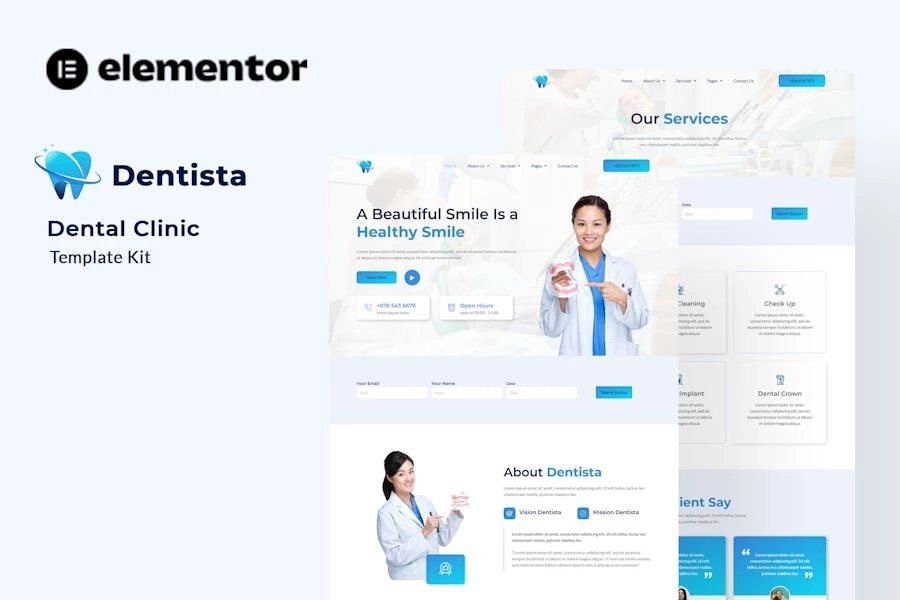 Dentista - Template Kit Elementor para clínicas dentales