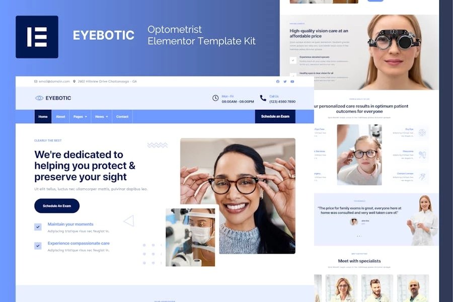 EyeBotic - Template Kit Elementor para optometristas