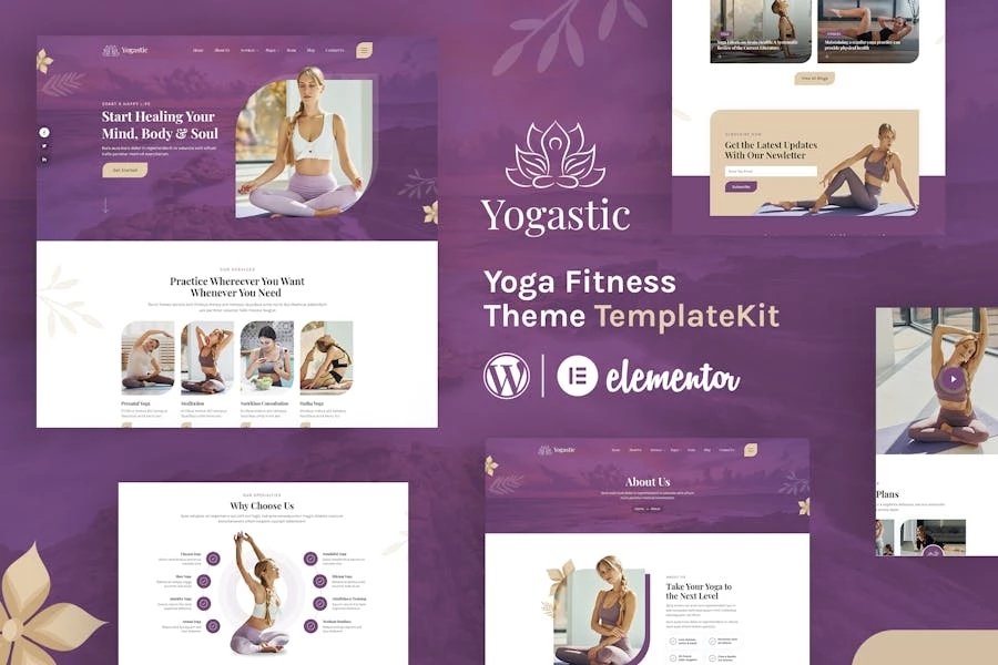 Yogastic Template Kit de Elementor para yoga y fitness