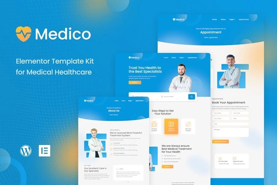 Medico - Kit de plantillas Elementor para medicina y salud