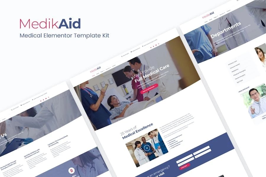 MedikAid Template Kit de Elementor de atención médica
