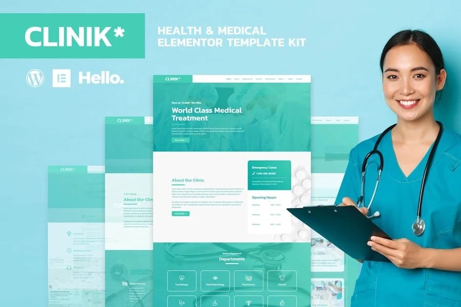 CLINIK - Template Kit de Elementor de atención médica clínica y hospitalaria
