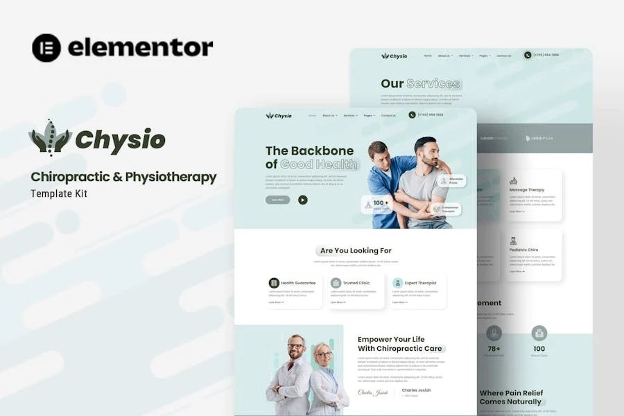 Chysio - Kit de plantillas Elementor de quiropráctica y fisioterapia