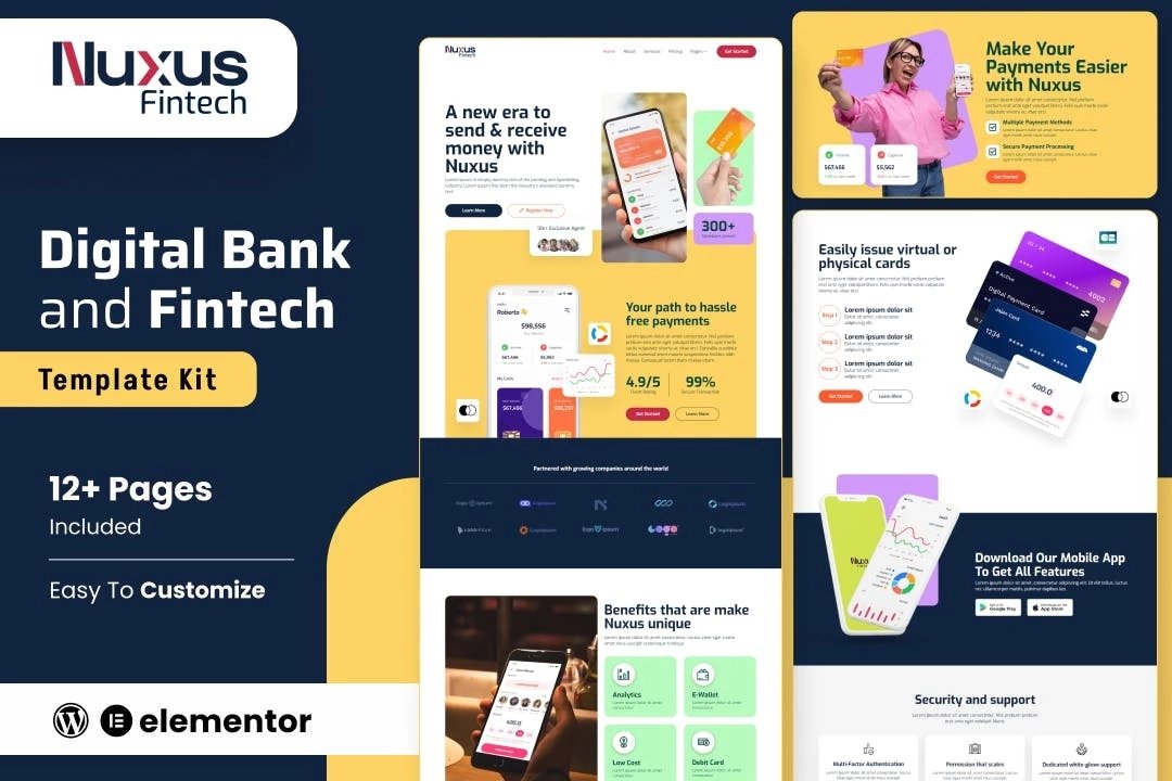 Nuxus - Kit de plantillas Elementor para pasarelas de pago en línea