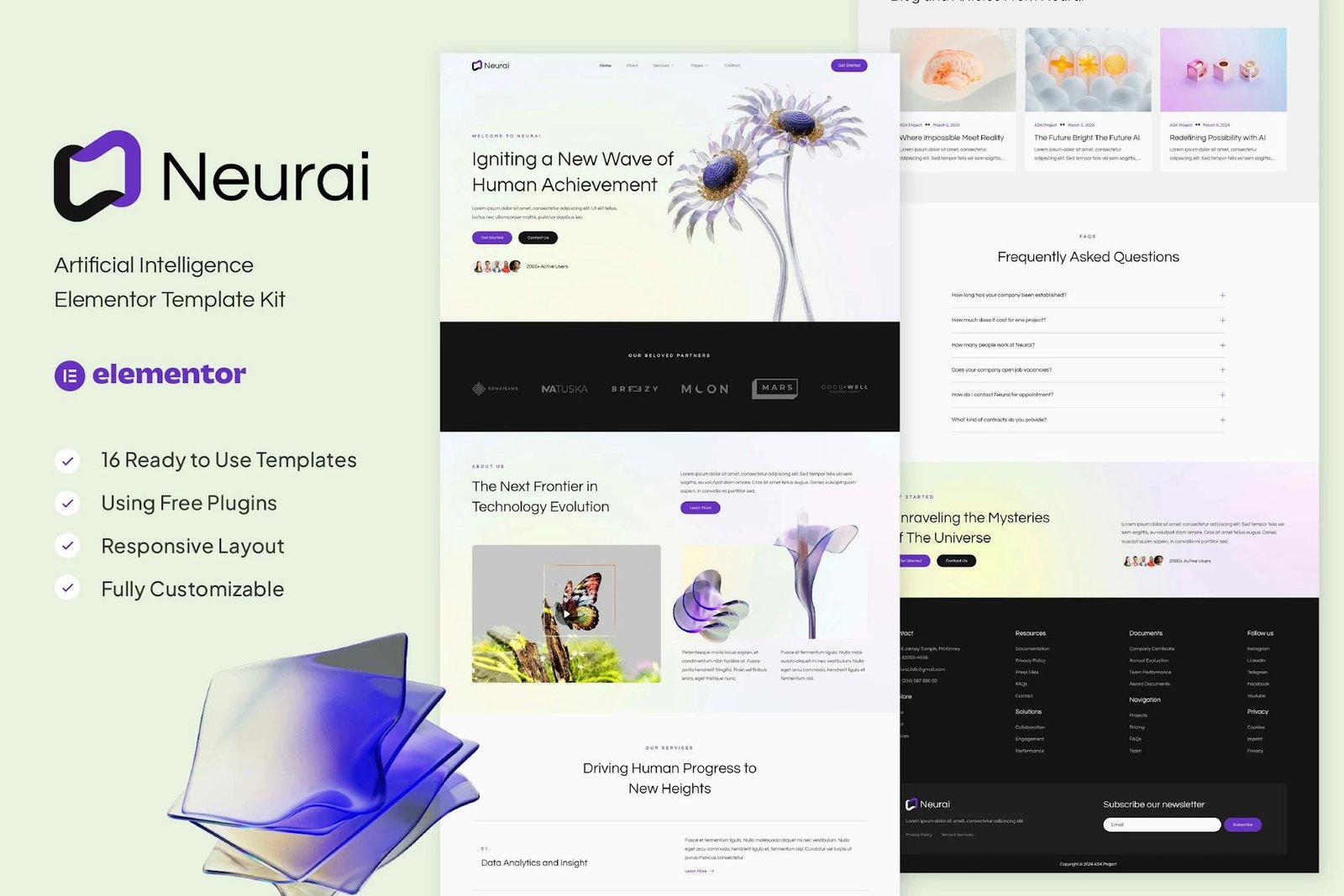 Neurai - Kit de plantillas Elementor de Inteligencia Artificial