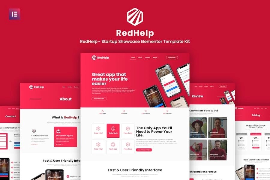 RedHelp - Template Kit Elementor para Startup Show