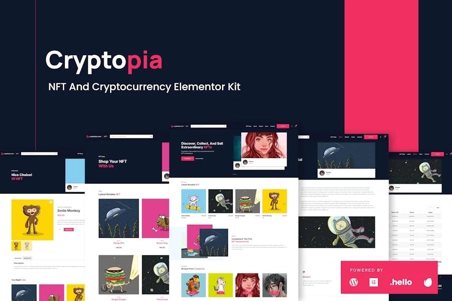 Cryptopia - Template Kit NFT Crypto Sales Elementor