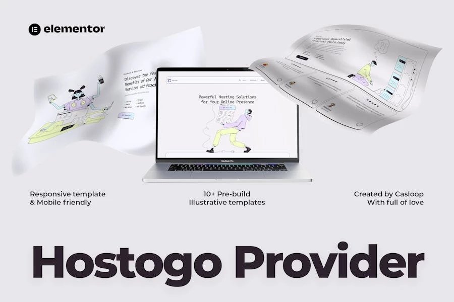 Hostogo - Kit de plantillas Elementor para proveedores de hosting