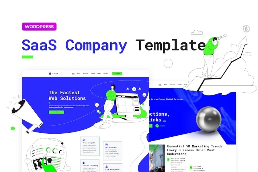 Sitech Template Kit Elementor Pro para empresas de SaaS