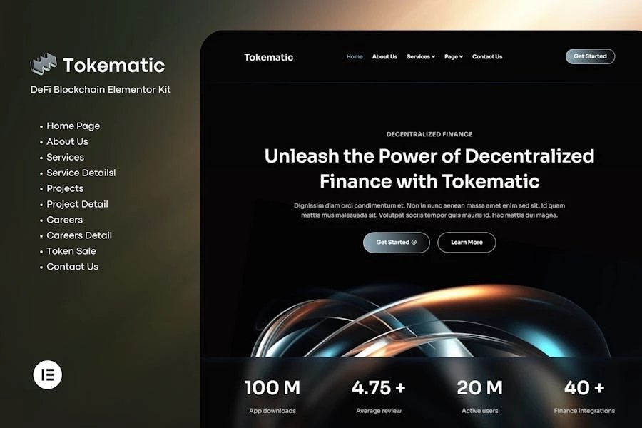 Tokematic - Crypto Defi lanza el kit de plantillas Elementor