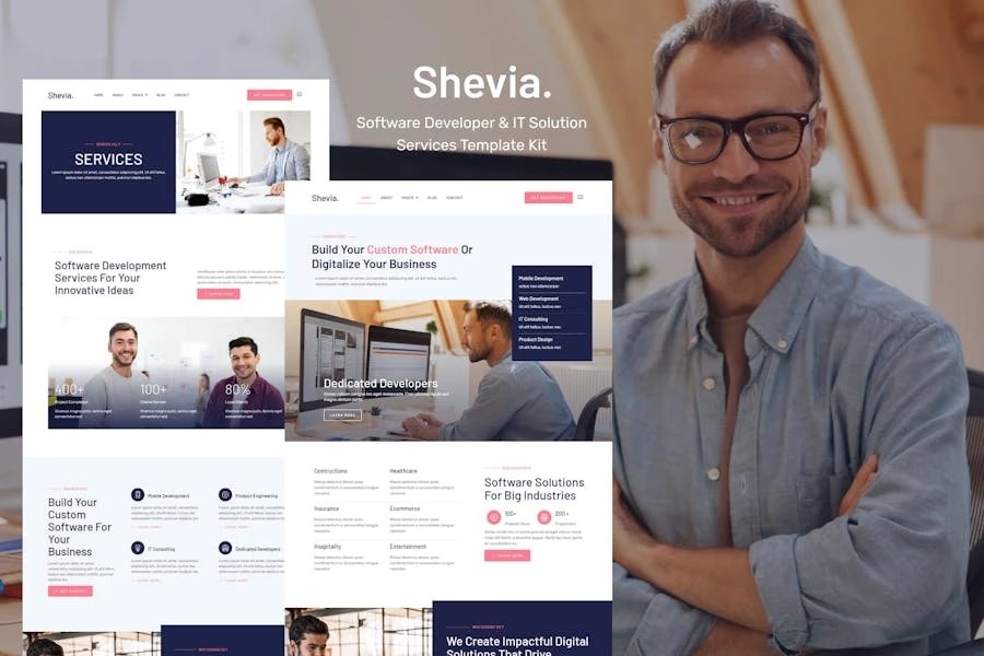 Shevia - Template Kit para desarrolladores de software y servicios de soluciones de TI