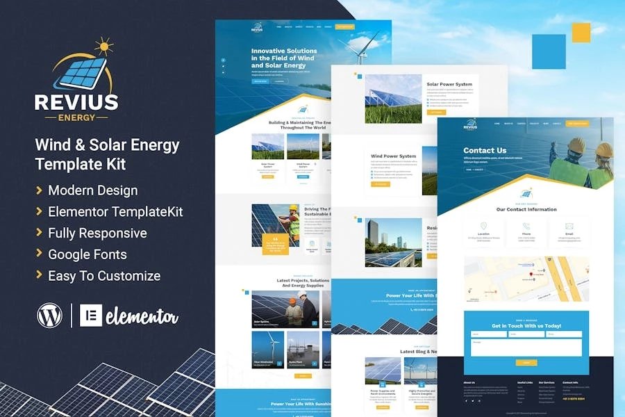 Revius Energy Template Kit Elementor