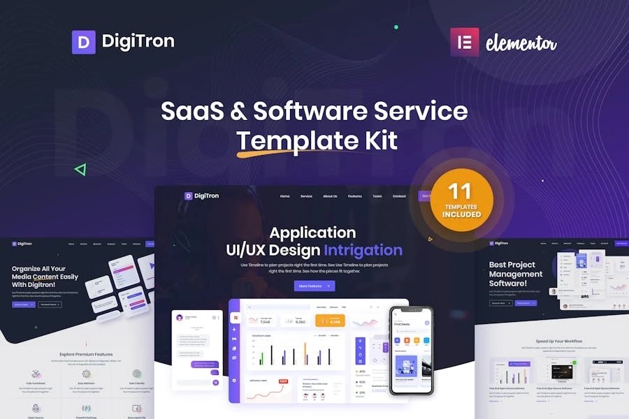 Digitron - Template Kit Elementor para software y SaaS