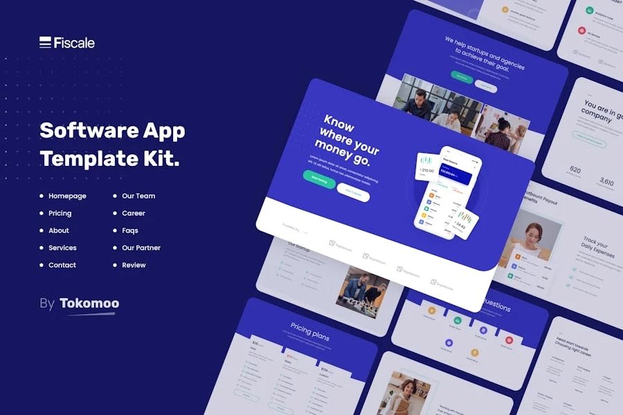 Fiscale Kit de plantillas Elementor para empresas emergentes de negocios y finanzas